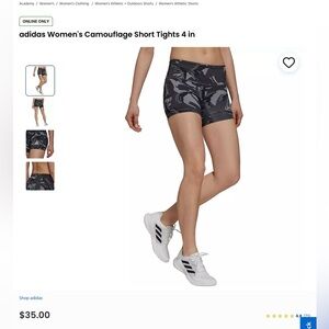 Adidas Camo Black & Gray Short Tights 4inch  Size XS NWT